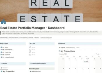 Real Estate Portfolio Management Dashboard | Notion Template