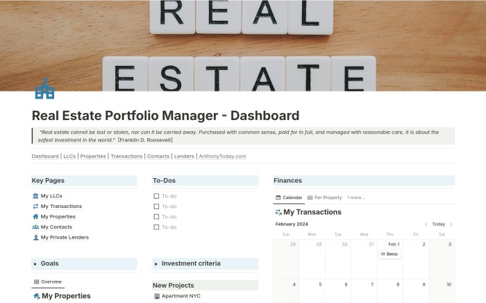 Real Estate Portfolio Management Dashboard | Notion Template Real Estate Portfolio Management Dashboard | Notion Template